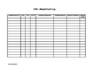 monthly time sheet cvm missedpunchlog