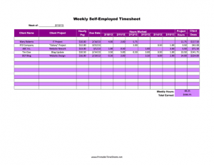 monthly timesheet template excel self employed weekly