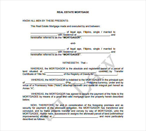 mortgage note sample