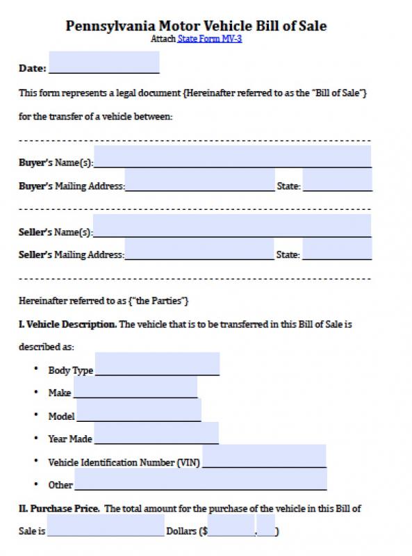 motor vehicle bill of sale pdf