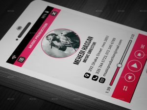 music business cards screenshot