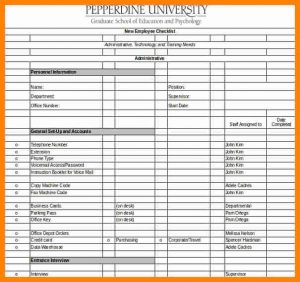 new employee checklist new employee checklist template excel