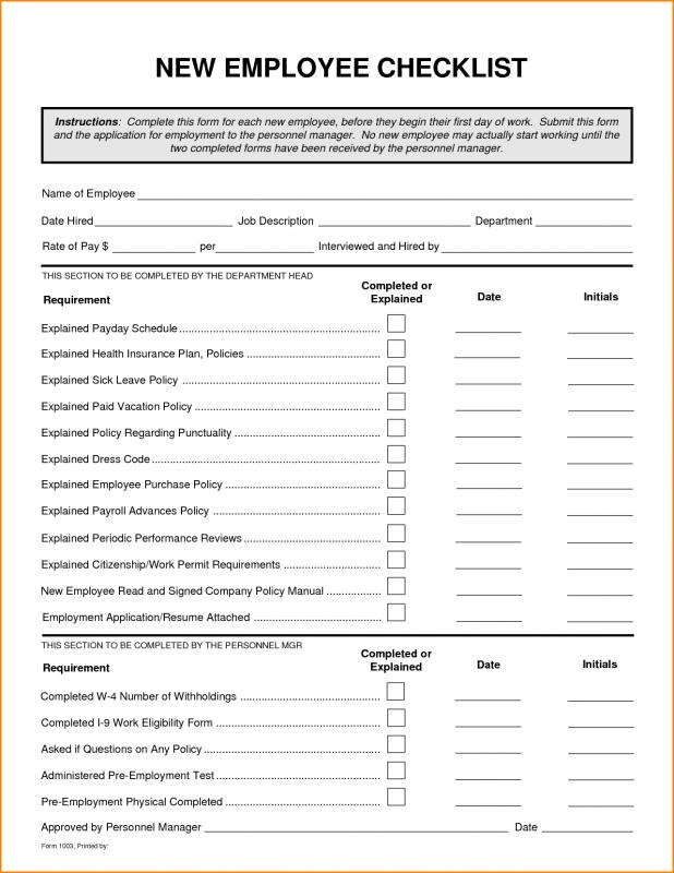 new hire checklist template