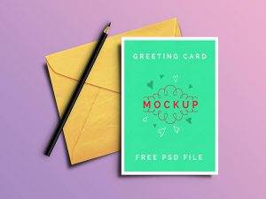 new year flyer greeting card psd free mockup