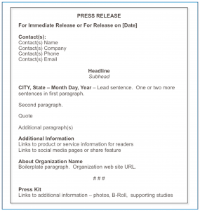 news release format chap fig standard press release format