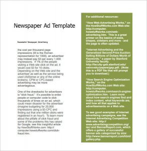 newspaper ad template newspaper ad template free