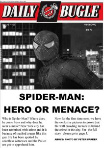 newspaper headline template spider man the daily bugle front headlines by stick man dafhvm