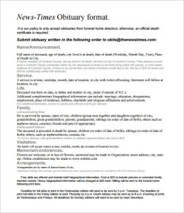 newspaper obituary template obituary template for newspaper