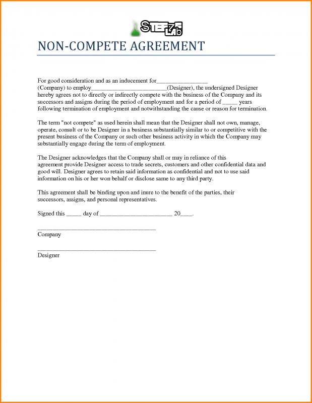 non compete agreement template