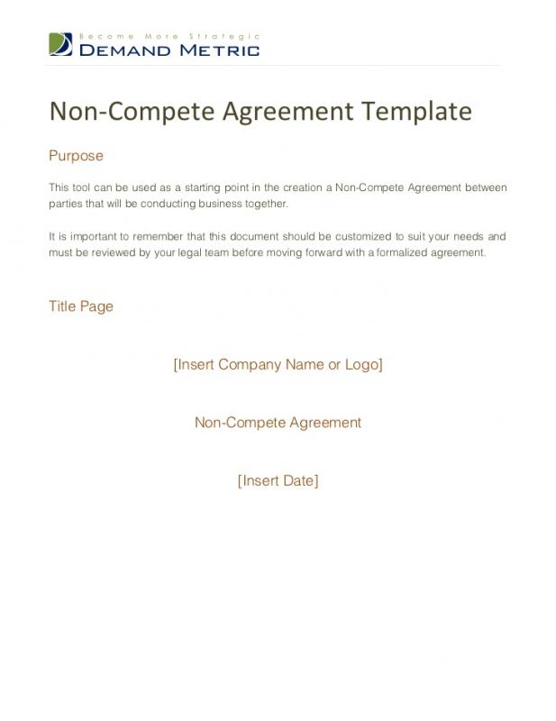 non compete agreement template