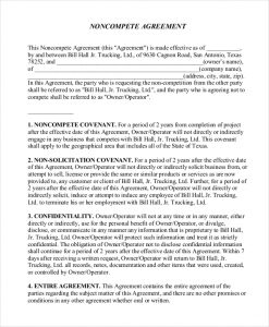 non compete form non compete agreement form