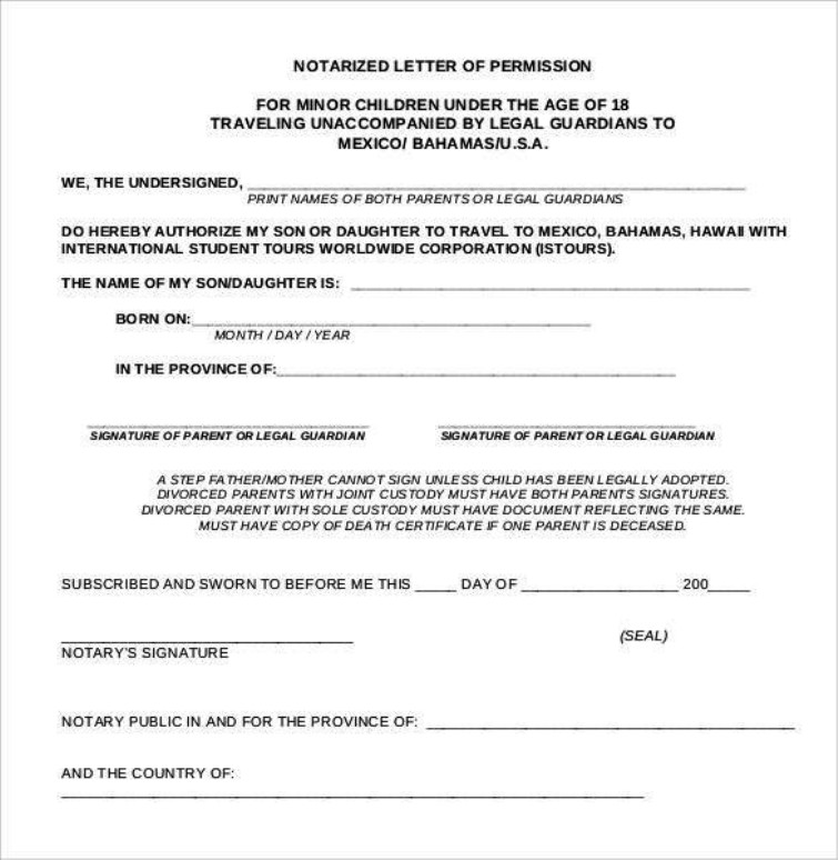 notarized letter template