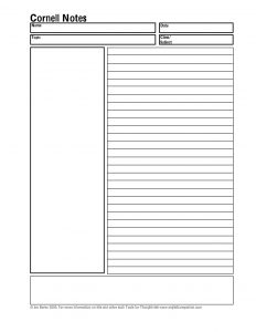 note taking template cornellbasic