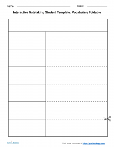 note taking template foldable interactive note taking templates