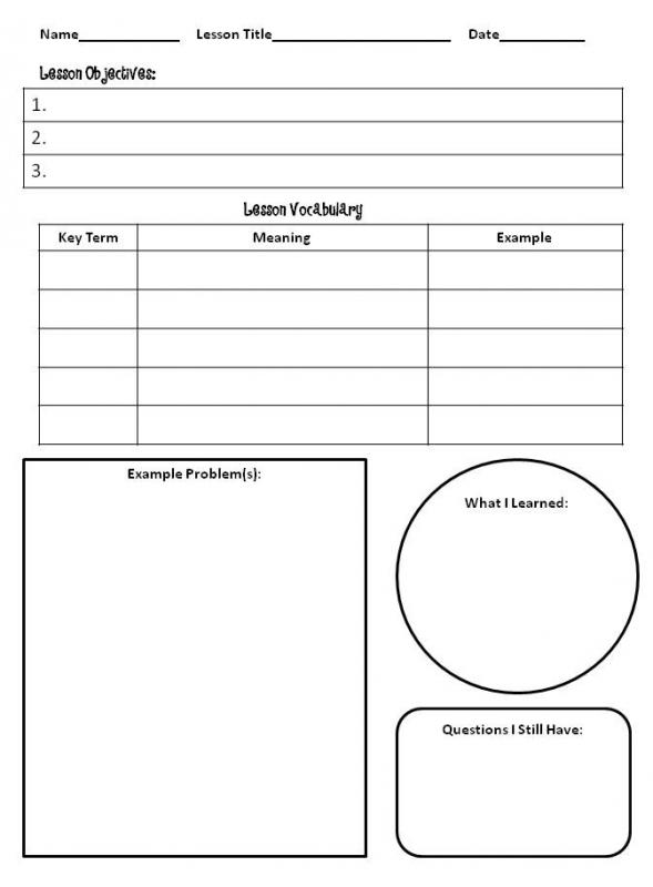 note taking template