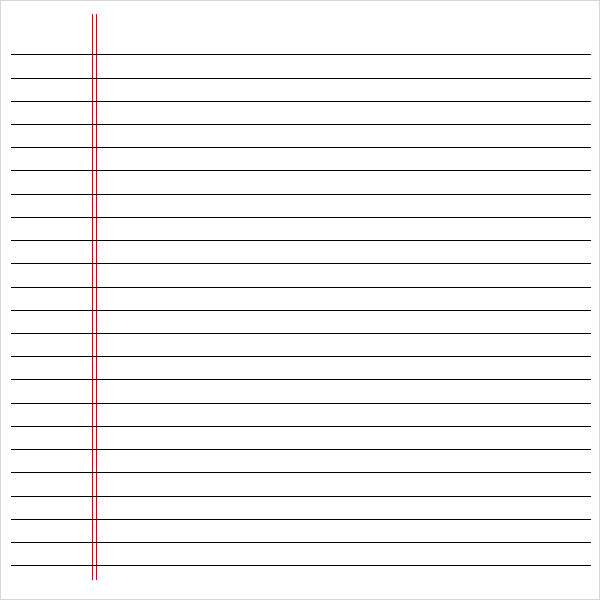 Notebook Paper Pdf Template Business