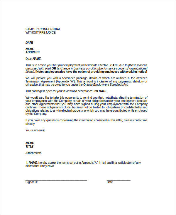 notice of termination