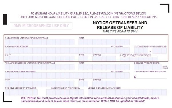 notice of transfer and release of liability form