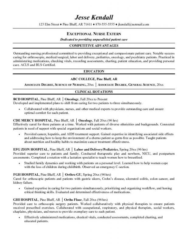 nursing student resume