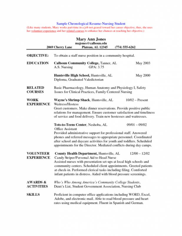 Nursing Student Resume 