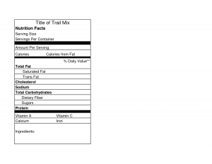 nutrition label templates nutrition facts label template