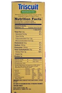 nutrition label templates triscuit reduced fat label