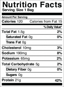 nutrition labels template quest chips ingredients