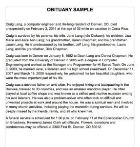 military obituary samples