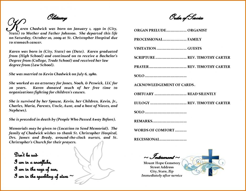 Obituary Template Word Free Download