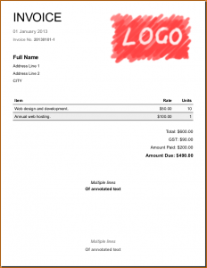 one page lease agreement simple invoice screenshot