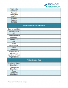 one page marketing plan donorsearch sample prospect profile template page