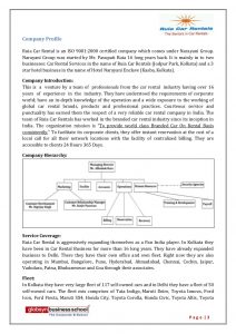 one page rental agreement market reasearch on car rental industry in kolkata amp comparative financial analysis of ruia car rentals