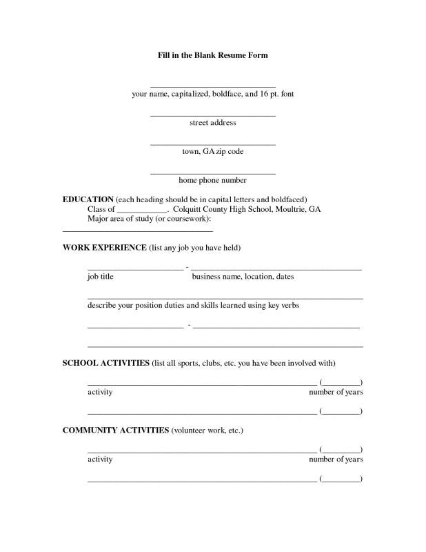 one page resume examples