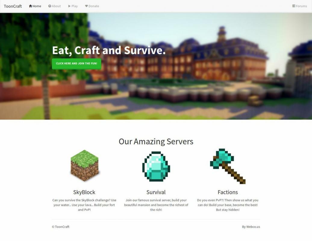 one page website template