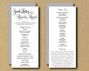 one page wedding program template il xn bhta