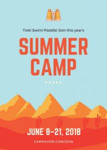 open house flyers canva blue and orange mountains summer camp flyer macqyktllla