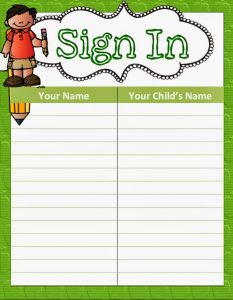 open house sign in sheet printable slide