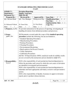 operating agreement example pharmaceutical deviation sop