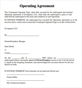 operating agreement template llc operating agreement template download