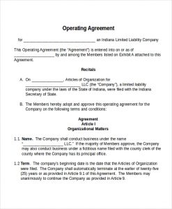 operating agreement template operating agreement template