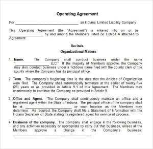 operating agreement template operating agreement template word