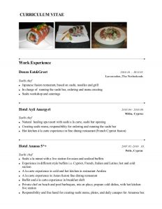 operation manager resume sushi chef presentasjon