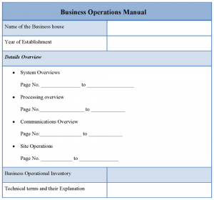 operational manual template business operations manual template