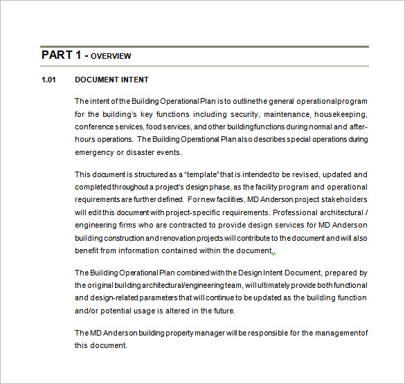 operational plan examples