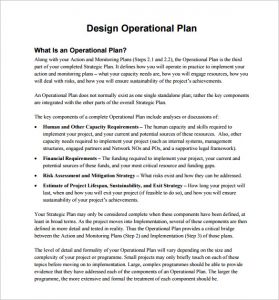 operational plan examples design operational plan free pdf template download