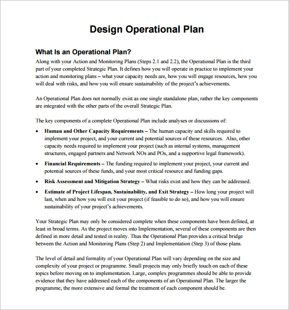 operational plan examples