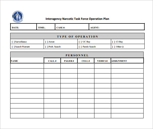 Operational Plan Template Template Business