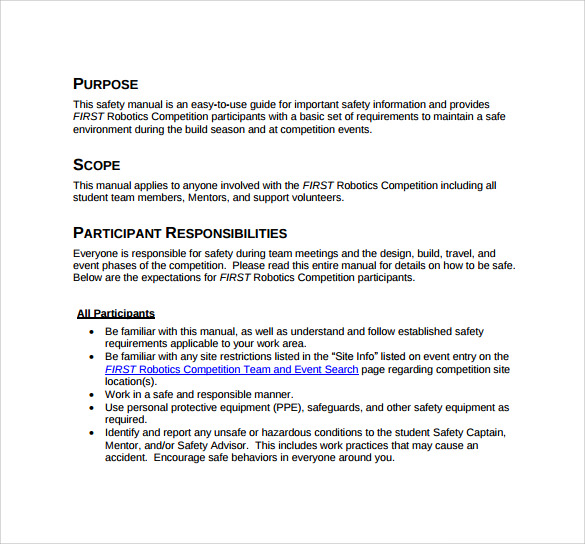 operations manual templates