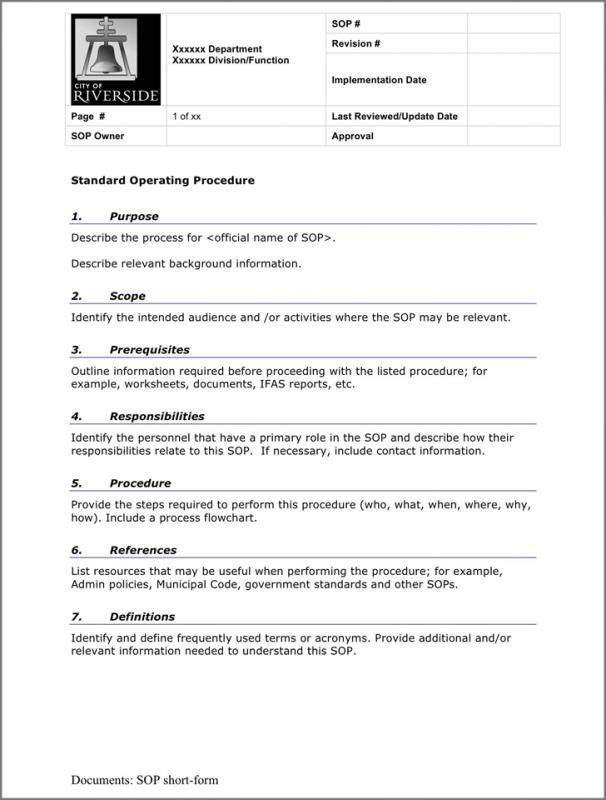 operations manual templates