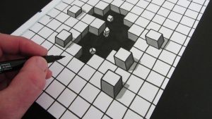 optical illusion drawings optical illusion cube drawing